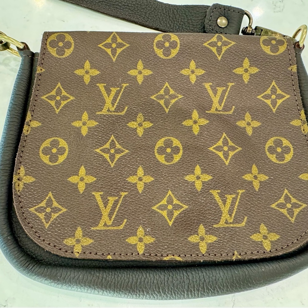 Vintage Boho Louis Vuitton Brown and Gold Monogram Shoulder Bag